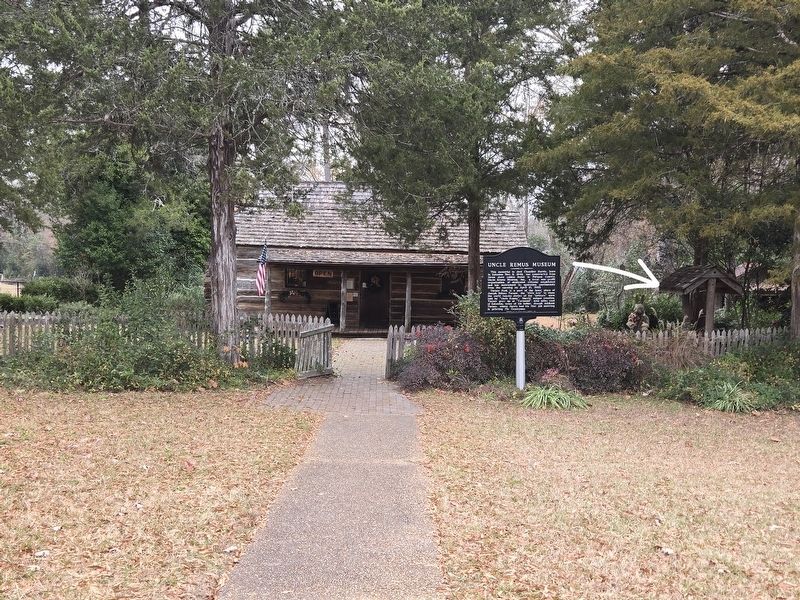 Full view of the Uncle Remus Museum. Blacksmith shop indicated by the arrow. Click for full size. Full view of the Uncle Remus Museum. Blacksmith shop indicated by the arrow image. Click for full size.