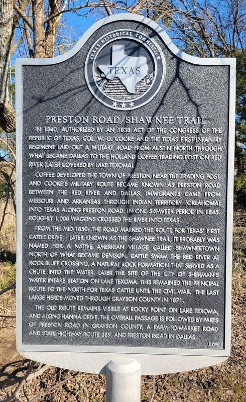 Preston Road/Shawnee Trail Marker image. Click for full size.