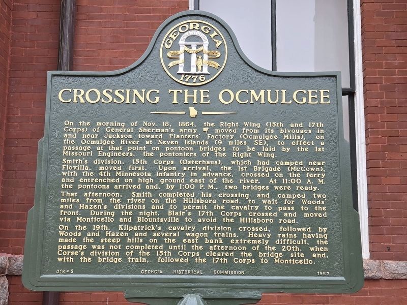 Refurbished Crossing the Ocmulgee Marker image. Click for full size.