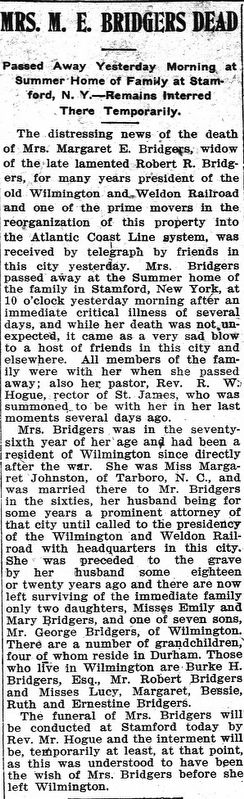 Margaret E. Bridgers obituary image. Click for full size.