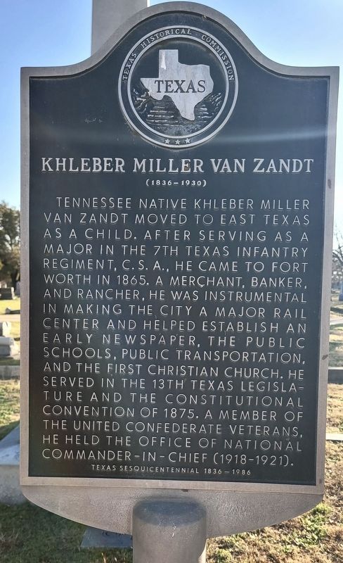 Khleber Miller Van Zandt Marker image. Click for full size.