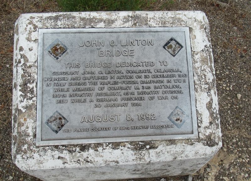 John O. Linton Bridge Marker image. Click for full size.