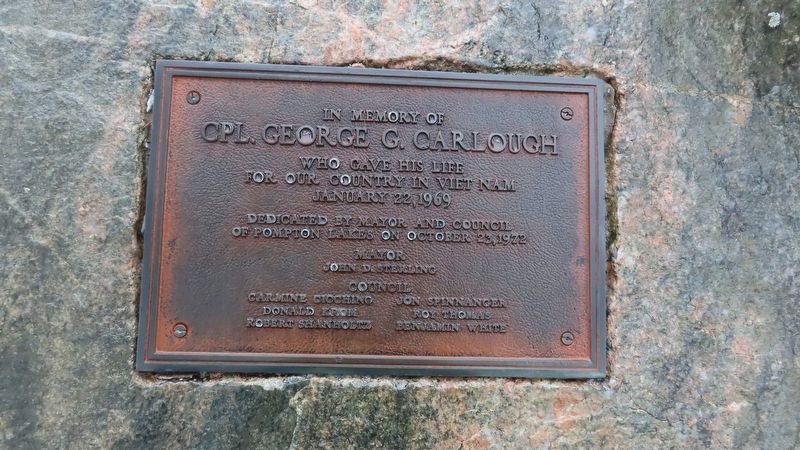 Cpl. George G. Carlough Marker image. Click for full size.