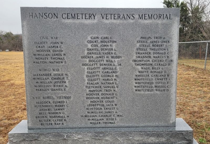 Hanson Cemetery Veterans Memorial image. Click for full size.