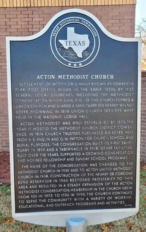 Acton Methodist Church Marker image. Click for full size.