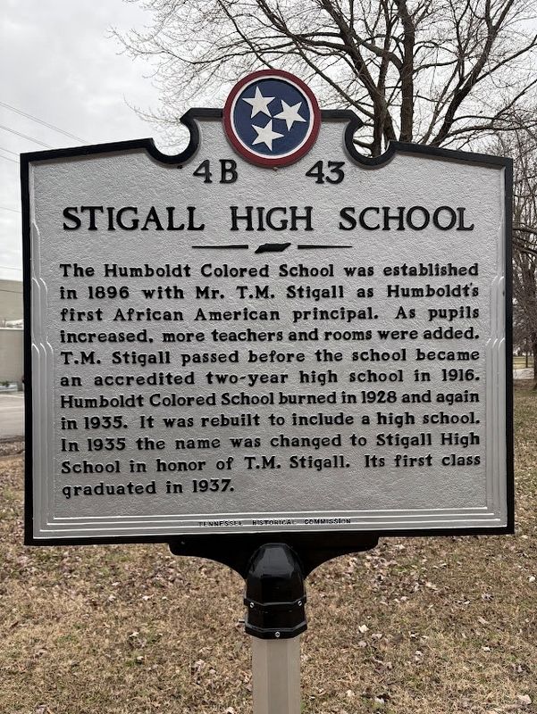 Stigall High School marker. Click for full size. Stigall High School marker image. Click for full size.