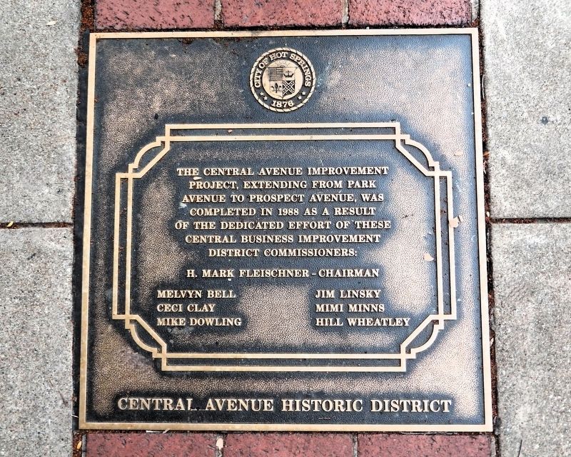 The Central Avenue Improvement Project Marker. Click for full size. The Central Avenue Improvement Project Marker image. Click for full size.