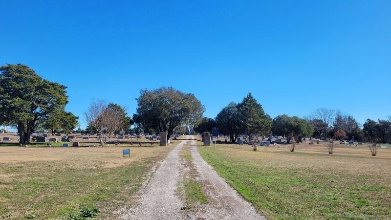The view of the Stony Point Cemetery and Marker from the cemetery road image. Click for full size.