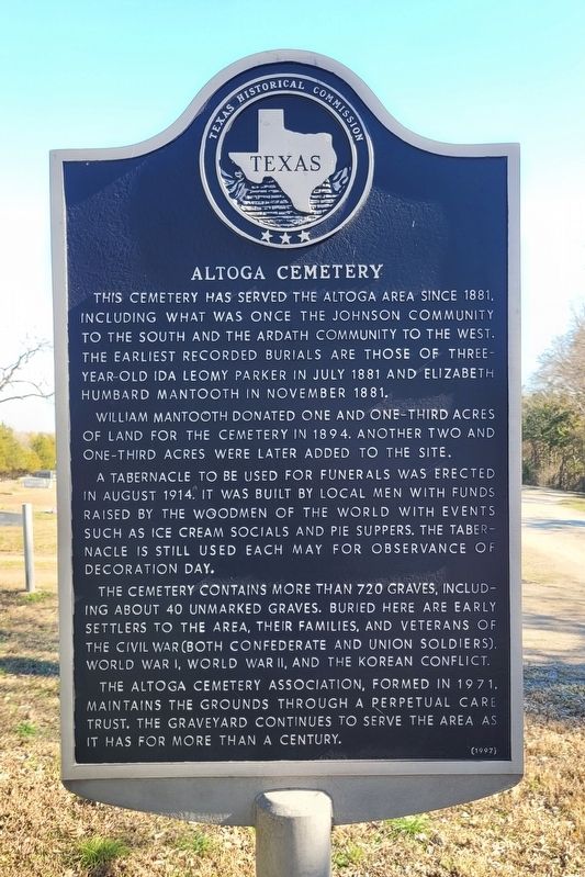 Altoga Cemetery Marker image. Click for full size.