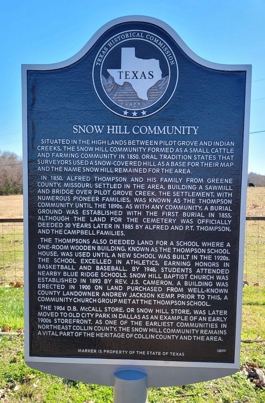 Snow Hill Community Marker image. Click for full size.