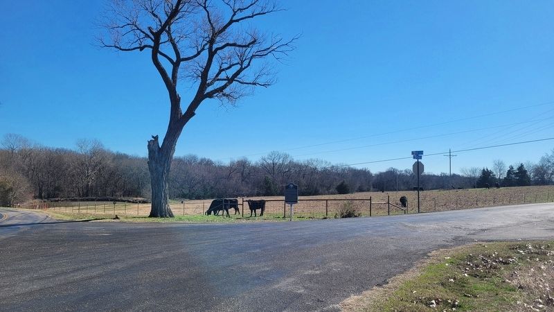 The view of the Snow Hill Community Marker along the road image. Click for full size.