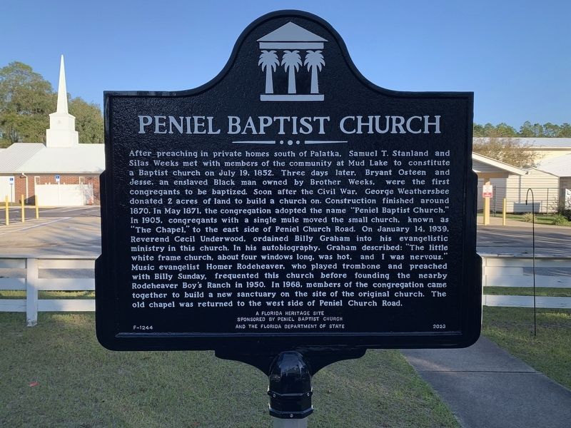 Peniel Baptist Church Marker image. Click for full size.