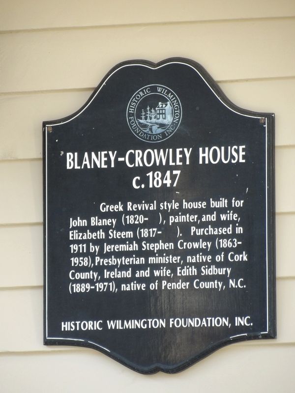 Blaney-Crowley House Marker. Click for full size. Blaney-Crowley House Marker image. Click for full size.