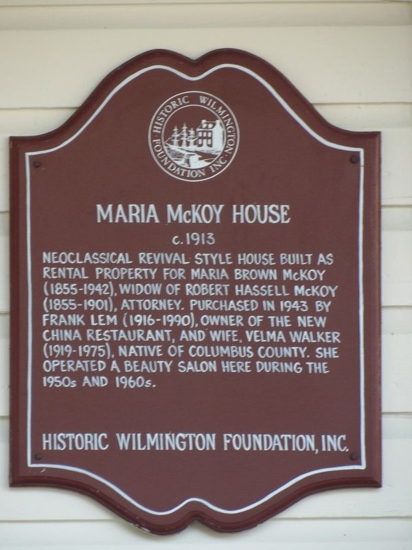 Maria McKoy House Marker. Click for full size. Maria McKoy House Marker image. Click for full size.