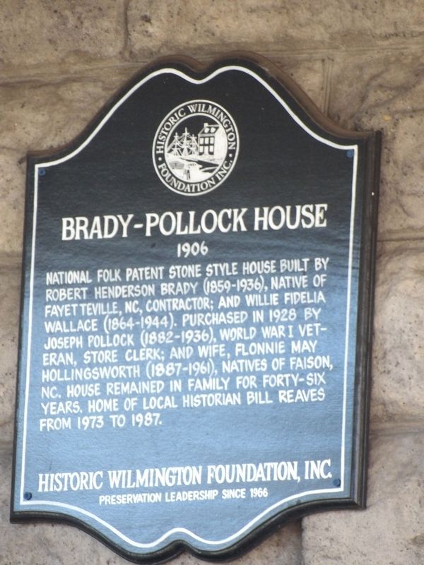 Brady-Pollock House Marker image. Click for full size.