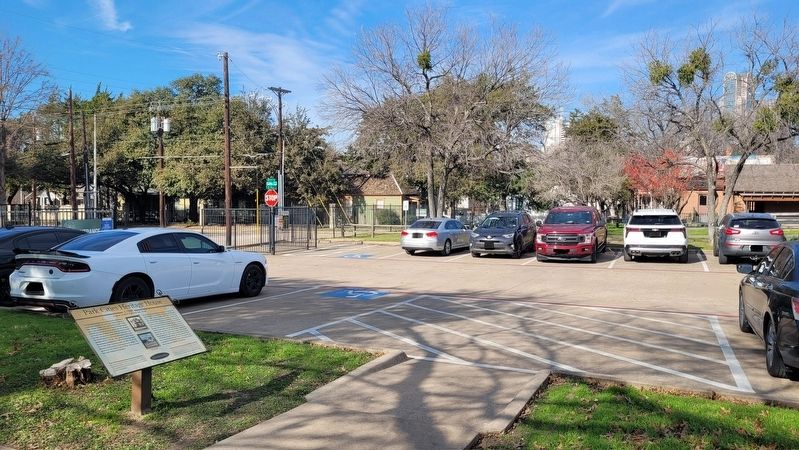 The view of the Park Cities Heritage House Marker at the parking lot. Click for full size. The view of the Park Cities Heritage House Marker at the parking lot image. Click for full size.