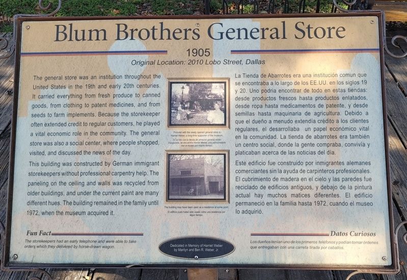 Blum Brothers General Store Marker image. Click for full size.