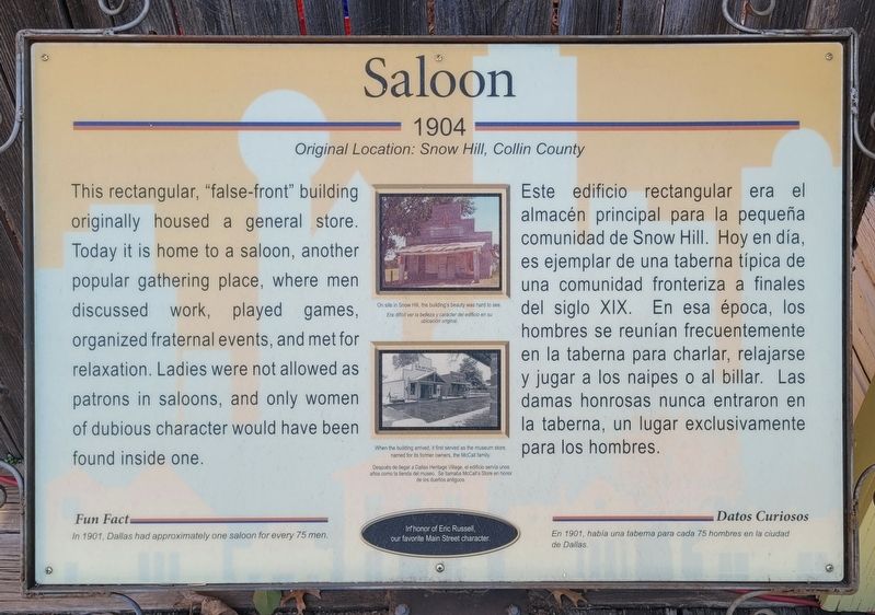 Saloon Marker. Click for full size. Saloon Marker image. Click for full size.