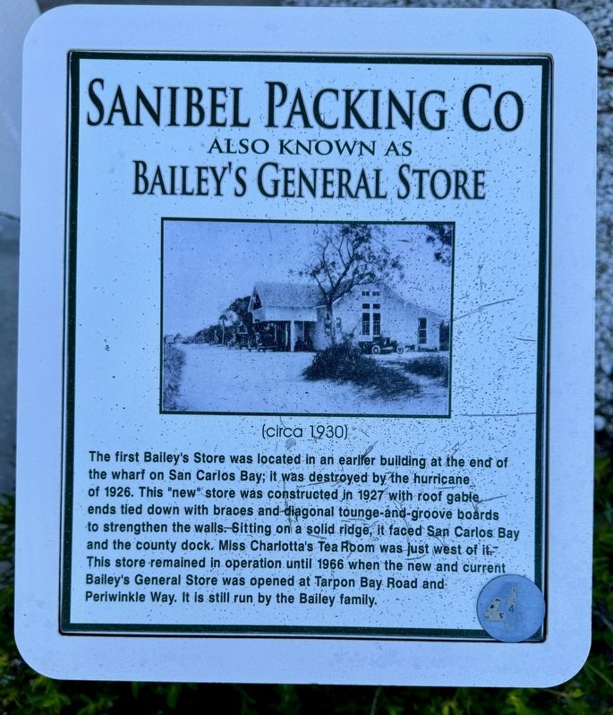 Sanibel Packing Co. Marker image. Click for full size.