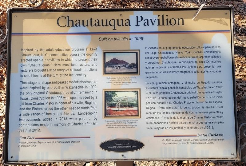 Chautauqua Pavilion Marker image. Click for full size.