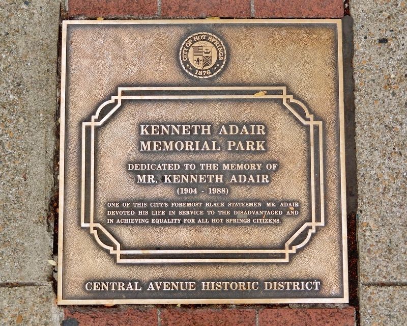 Kenneth Adair Memorial Park Marker. Click for full size. Kenneth Adair Memorial Park Marker image. Click for full size.
