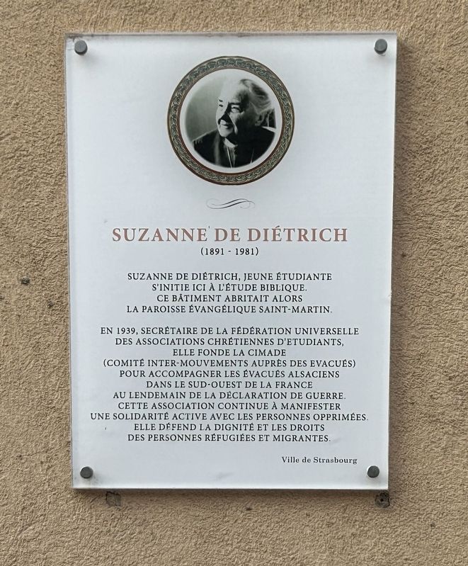 SUZANNE DE DI�TRICH (1891 - 1981) Marker image. Click for full size.