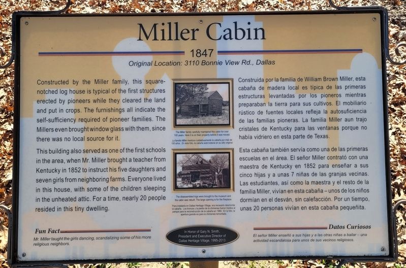 Miller Cabin Marker. Click for full size. Miller Cabin Marker image. Click for full size.