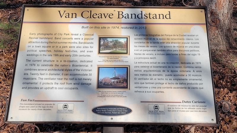 Van Cleave Bandstand Marker. Click for full size. Van Cleave Bandstand Marker image. Click for full size.