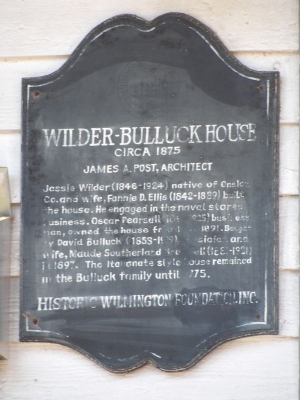 Wilder-Bulluck House Marker. Click for full size. Wilder-Bulluck House Marker image. Click for full size.