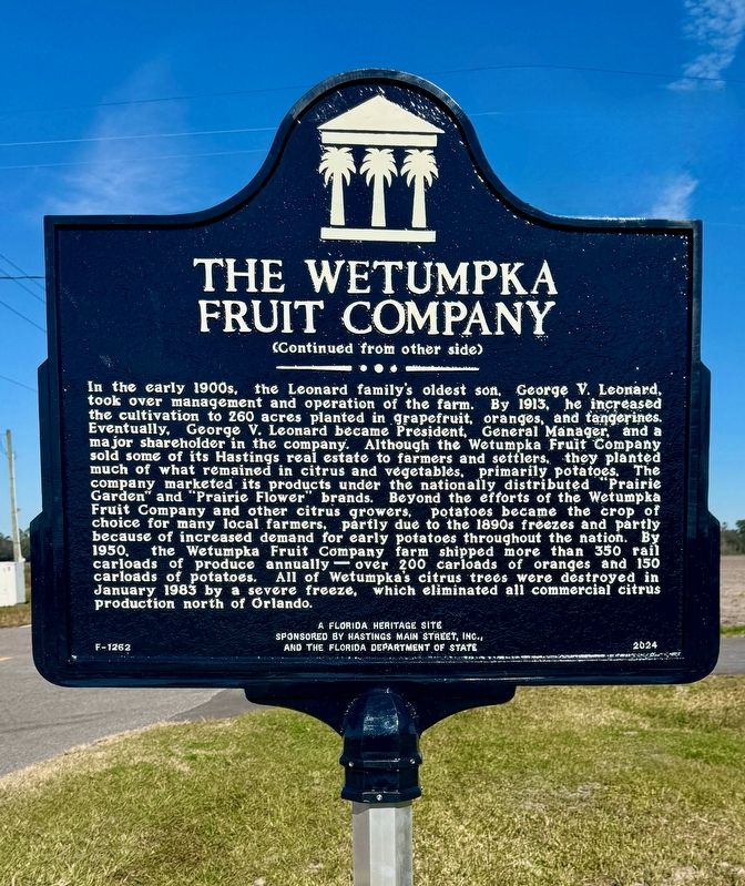 The Wetumpka Fruit Company Marker (reverse). Click for full size. The Wetumpka Fruit Company Marker (reverse) image. Click for full size.