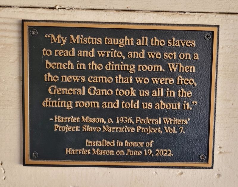 Harriet Mason Marker. Click for full size. Harriet Mason Marker image. Click for full size.