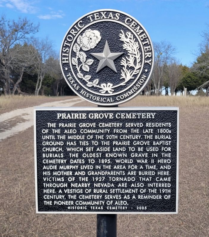 Prairie Grove Cemetery Marker. Click for full size. Prairie Grove Cemetery Marker image. Click for full size.