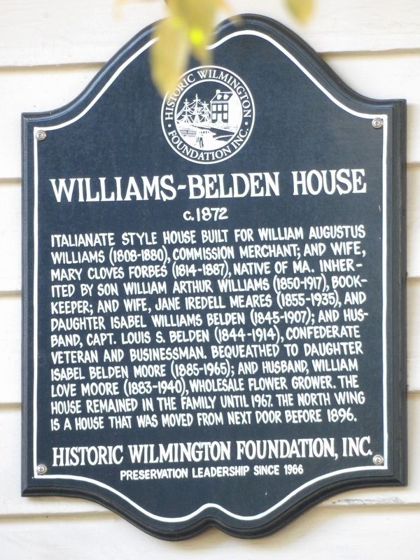 Williams-Belden House Marker. Click for full size. Williams-Belden House Marker image. Click for full size.