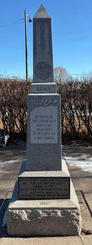 Veterans Memorial Marker (west-facing side). Click for full size. Veterans Memorial Marker (west-facing side) image. Click for full size.