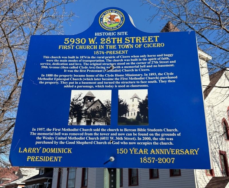 First Church in the Town of Cicero Marker. Click for full size. First Church in the Town of Cicero Marker image. Click for full size.