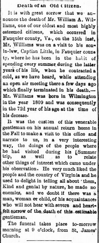 William Augustus Williams obituary. Click for full size. William Augustus Williams obituary image. Click for full size.