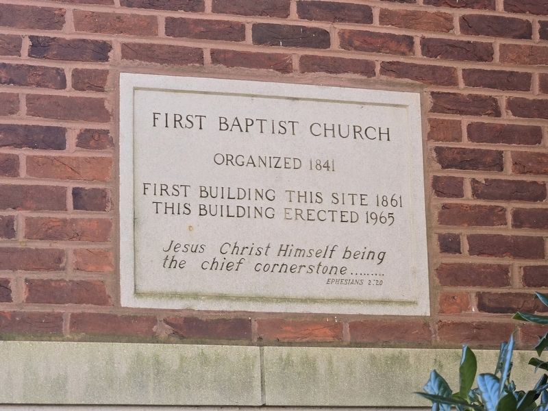 First Baptist Church Marker. Click for full size. First Baptist Church Marker image. Click for full size.