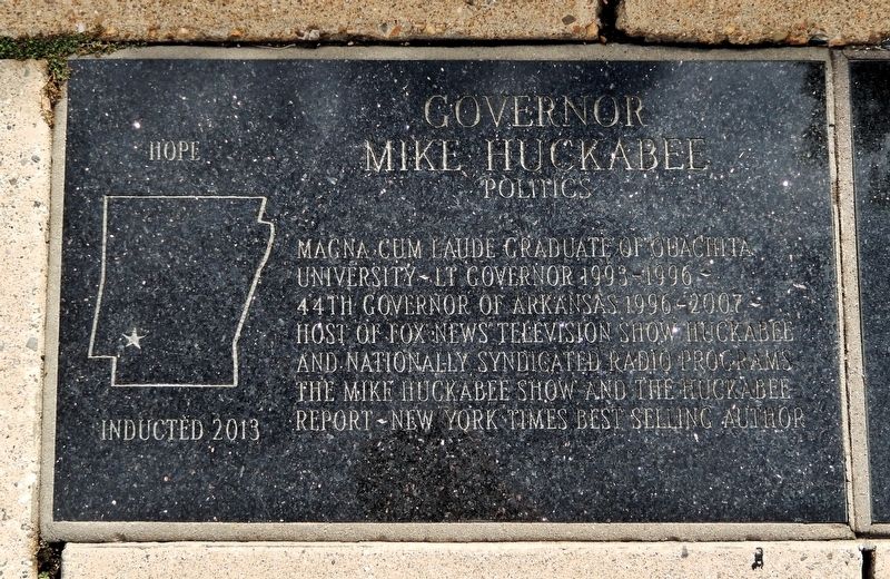 Governor Mike Huckabee Marker image. Click for full size.
