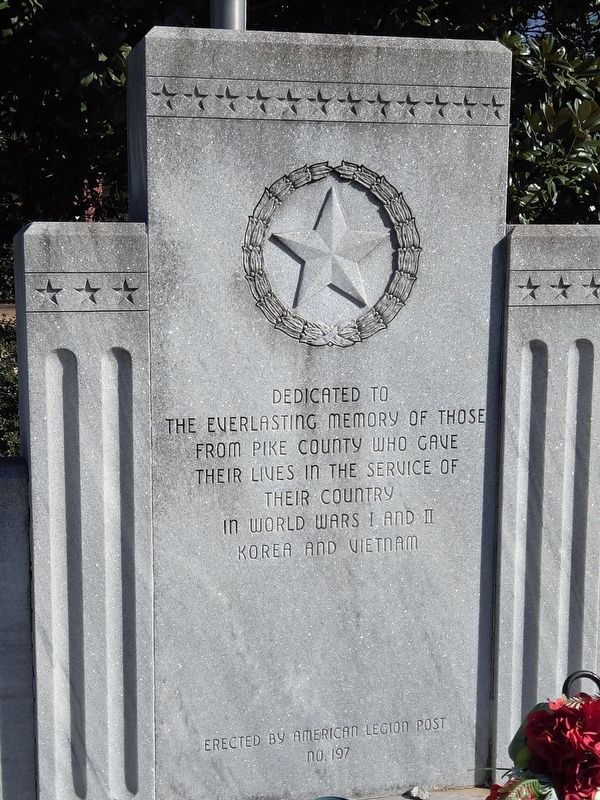 Pike County Veterans Memorial Marker (central panel) image. Click for full size.
