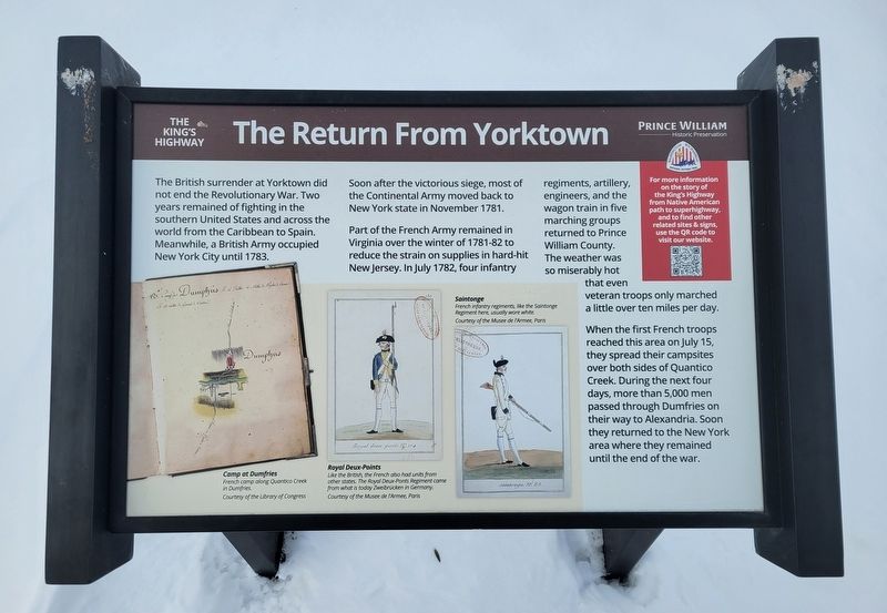 The Return from Yorktown Marker image. Click for full size.