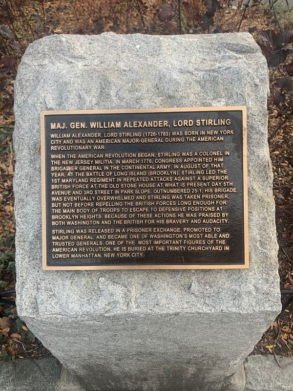 Maj. Gen. William Alexander, Lord Stirling Marker image. Click for full size.