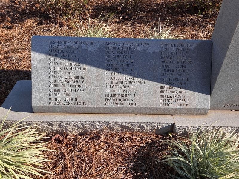 Upson County World War II Memorial Marker, left panel image. Click for full size.