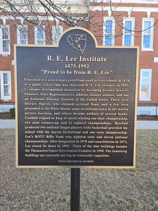 R. E. Lee Institute Marker image. Click for full size.