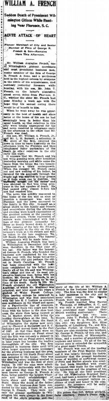 William Augustus French, Sr. obituary. Click for full size. William Augustus French, Sr. obituary image. Click for full size.
