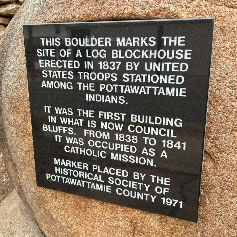 First Building in Council Bluffs Marker. Click for full size. First Building in Council Bluffs Marker image. Click for full size.