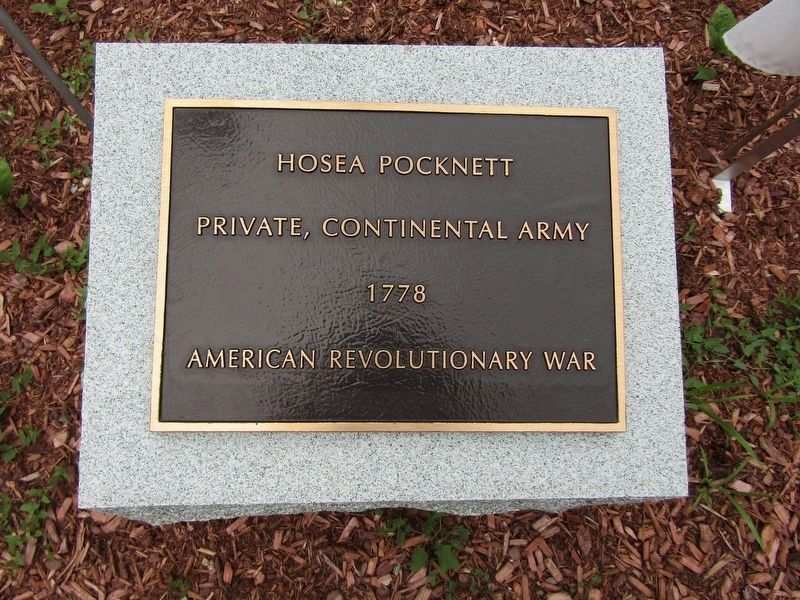 Hosea Pocknett Marker. Click for full size. Hosea Pocknett Marker image. Click for full size.