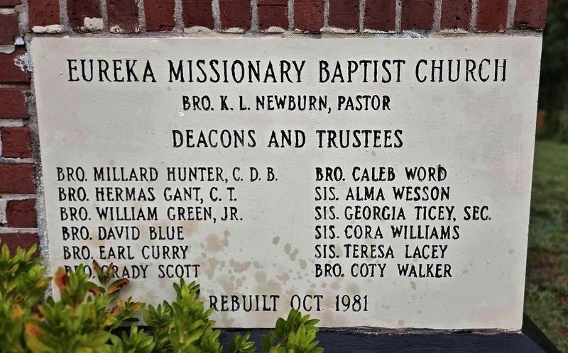 Eureka Missionary Baptist Church &bull; 1981 Cornerstone image. Click for full size.