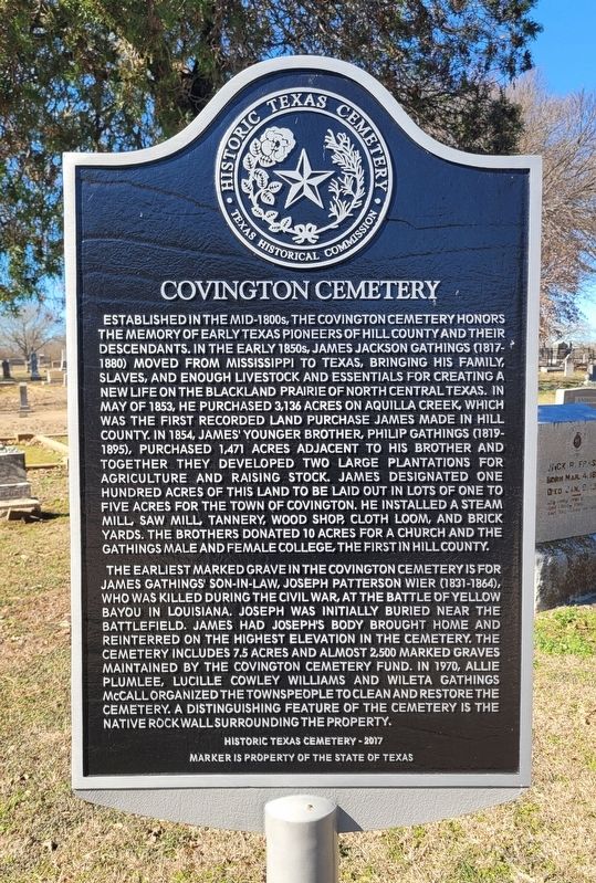 Covington Cemetery Marker image. Click for full size.