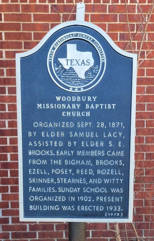 Woodbury Missionary Baptist Church Marker. Click for full size. Woodbury Missionary Baptist Church Marker image. Click for full size.
