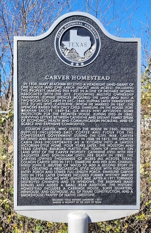 Carver Homestead Marker image. Click for full size.